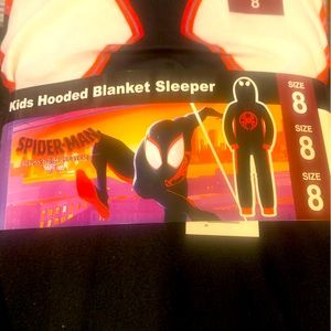 Kids, hooded, blanket sleeper, size 8 black
